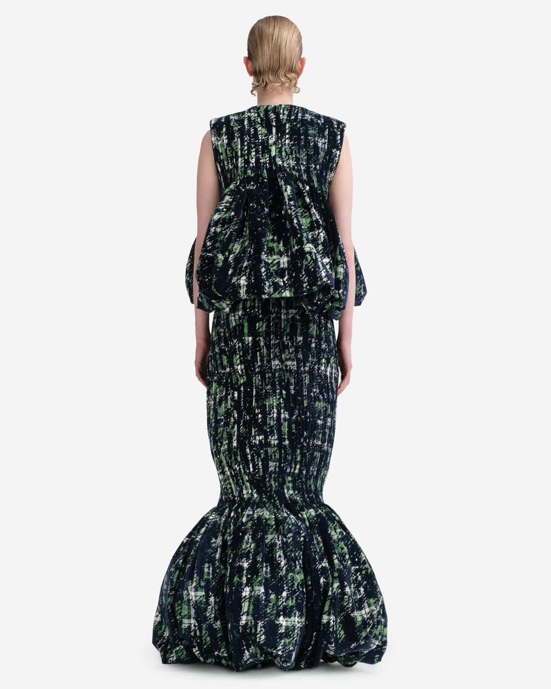 Long Plisseé Velvet Skirt
