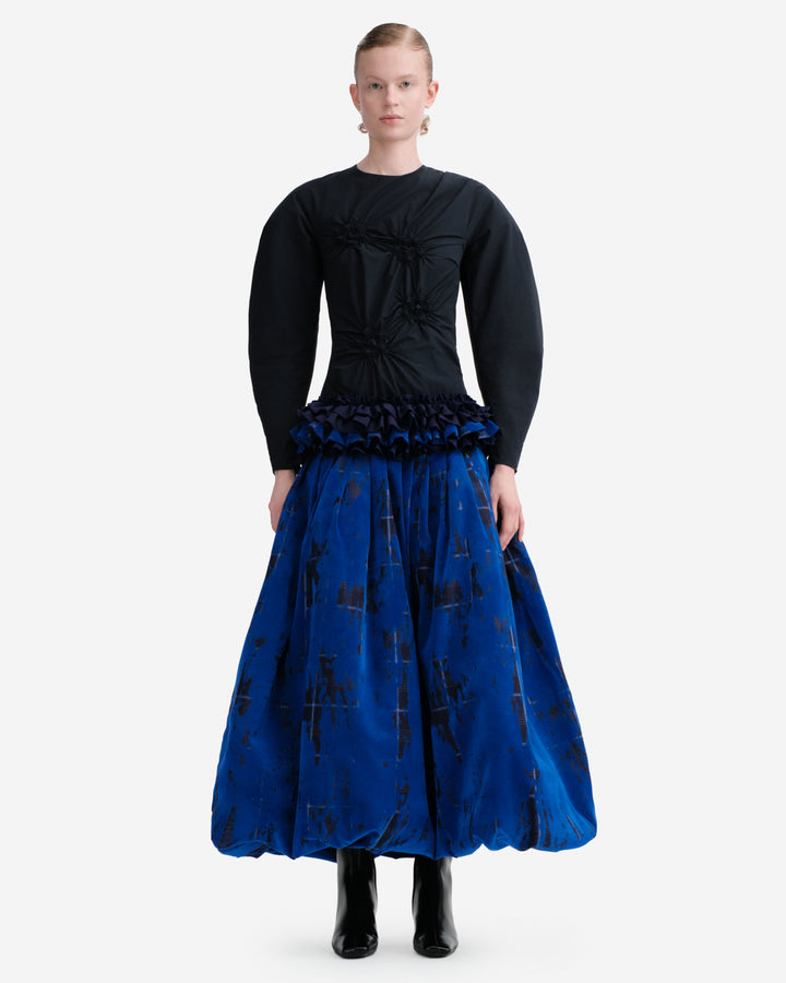 Long Floral Velvet Dress